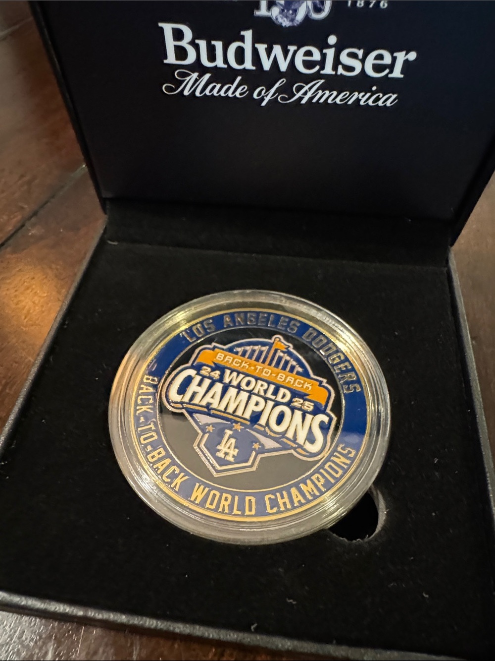 Los Angeles Dodgers World Champions Commemorative Coin - Blue & Gold